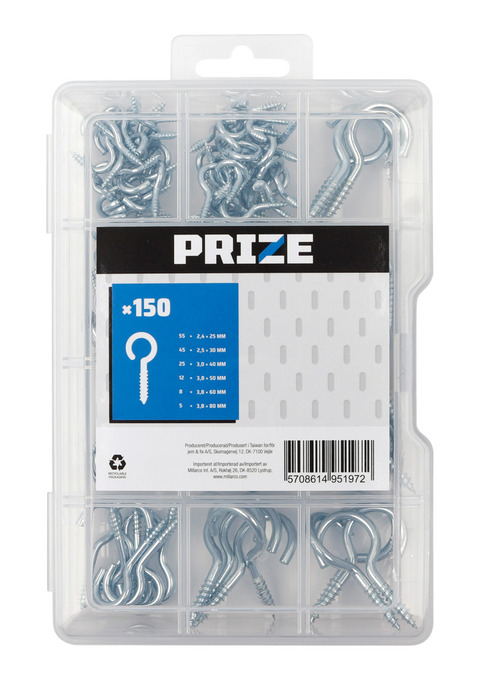 Skruekroksett 150 deler stål - PRIZE®